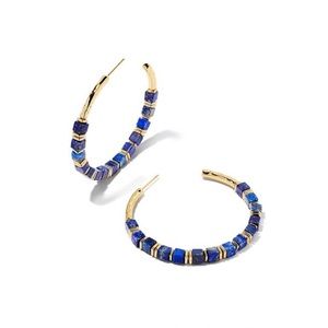 Kendra Scott Blue Lapis Ember Hoop Earrings NWT